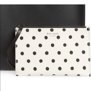 Kate Spade | Polka Dot White & Black Wristlet